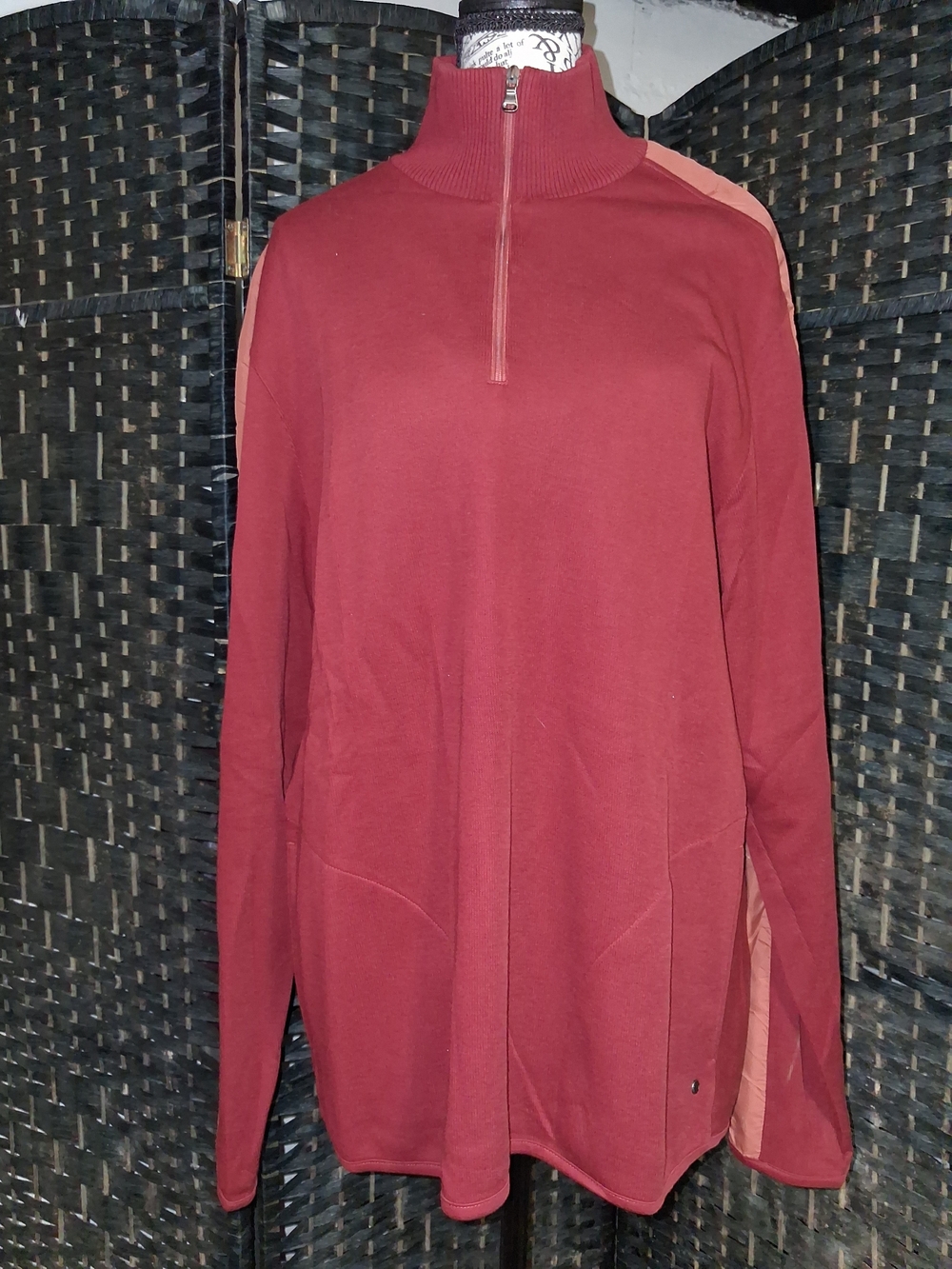 Men's Burgundy Quarter-Zip Pullover Sweater
